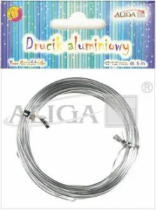 ALIGA Drucik dekoracyjny aluminiowy 1,25mm/5m  DA-1205 Ssrebrny