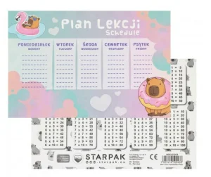 PLAN LEKCJI+TABLICZ MNOŻENIA A5 KAPIBARA A`25 0438