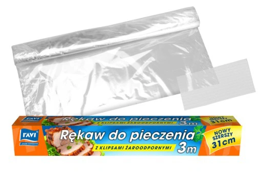 RAVI Rękaw do pieczenia z klipsami 31cm3m