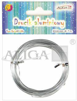 ALIGA Drucik dekoracyjny aluminiowy 0,8mm/7m  DA-0807 Ssrebrny