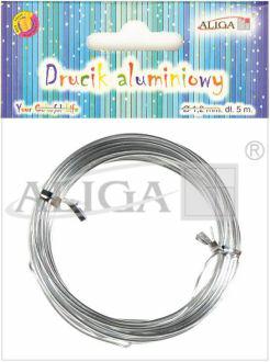 ALIGA Drucik dekoracyjny aluminiowy 1,25mm/5m  DA-1205 Ssrebrny