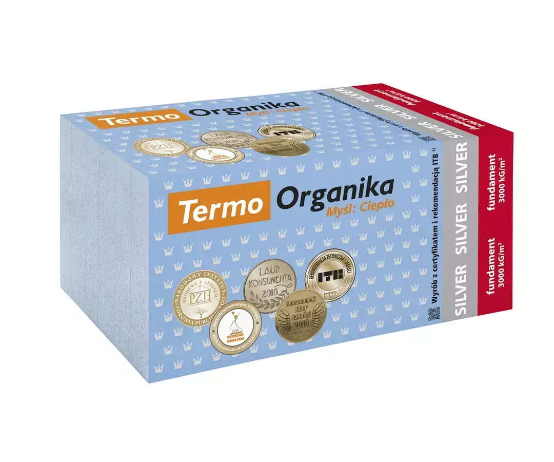 TERMO ORGANIKA SILVER fundament (niebieski) 10cm 1000/500/10mm  0,3m3/opak  3m2/opak 6szt/opak,
