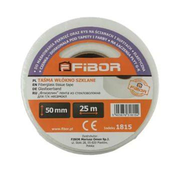 FIBOR Taśma z włókna szklanego fizelina 50mmx25m
