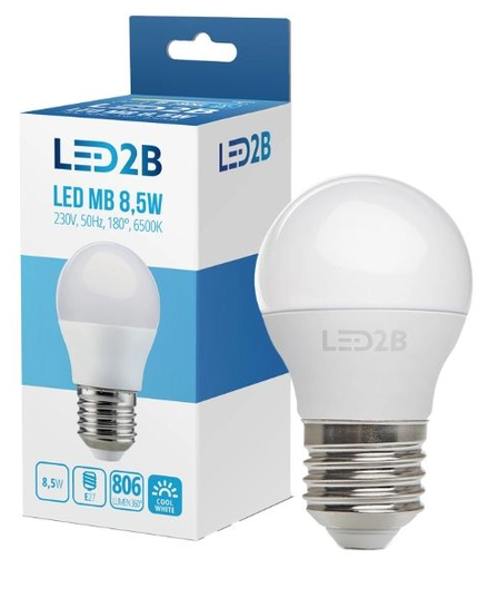 Żarówka LED E27 230V/8,5W 6500K 806LM Kulka ZB LED2B KOBI