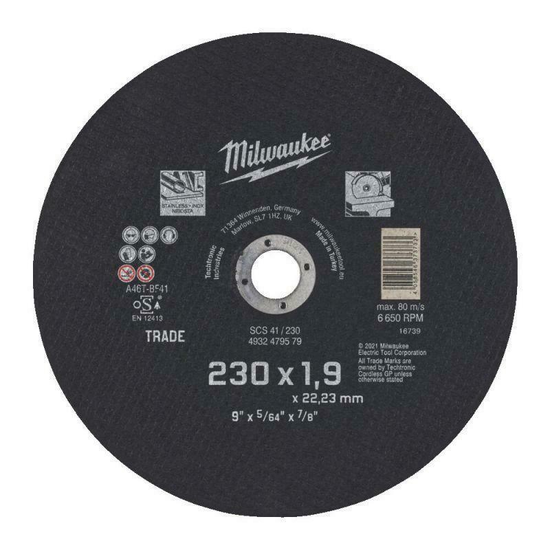 KILOUTOU MILWAUKEE Tarcza do metalu 230/22,2/1,9mm