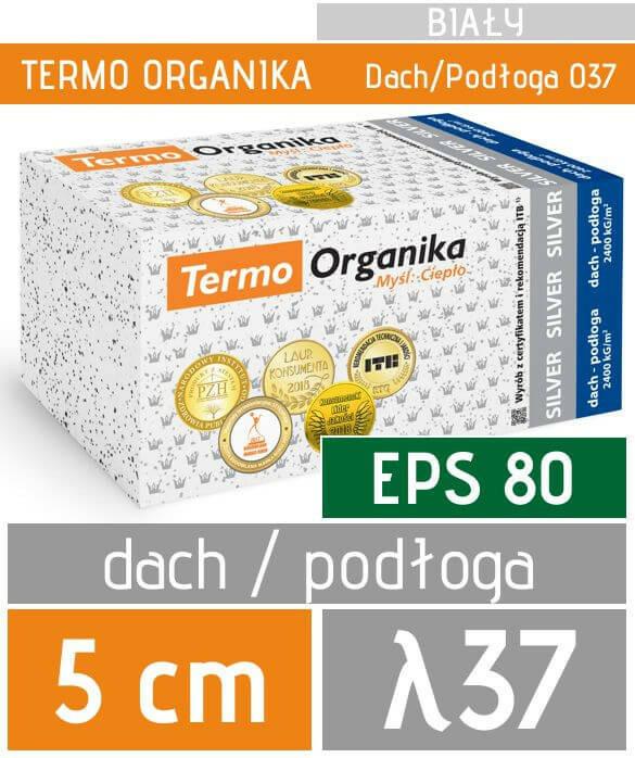 TERMO ORGANIKA SILVER D/P  gr. 5cmStyropian 0,037 CS(10)80  0,30m3/opak, 12szt/opak 6,0m2/opak