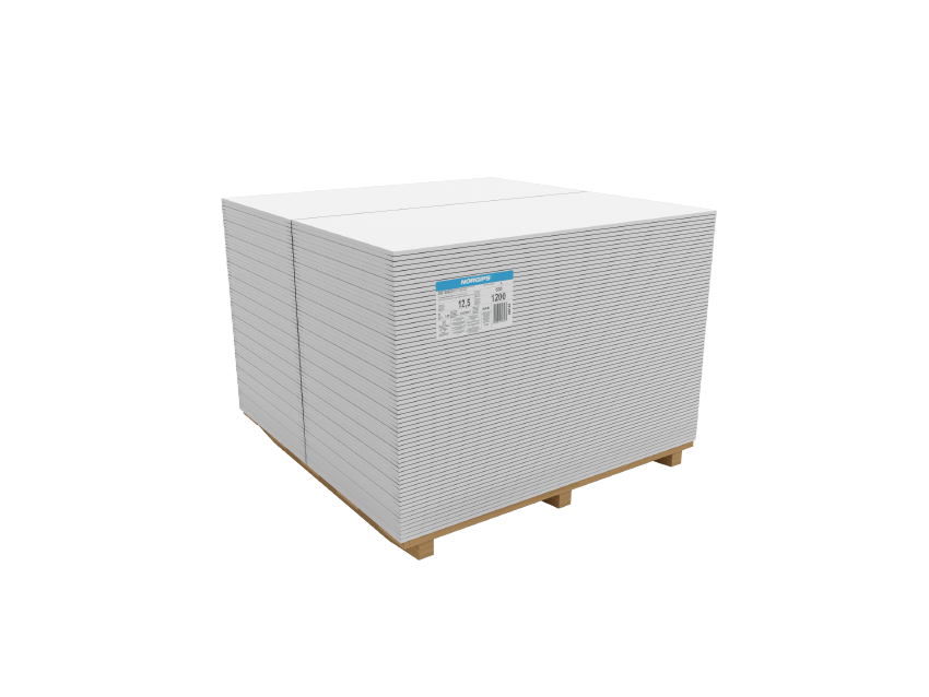 NORGIPS Płyta GKB  standardowa    12,5mm1200/2000  64szt/pal  2,40m2/szt