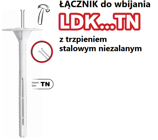 STARFIX Łącznik wbijany LDK PTN 10/260100szt/opak LDK10260PTN100 z trzpieniem stalowym niezalanym,długii rozpor.